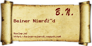 Beiner Nimród névjegykártya